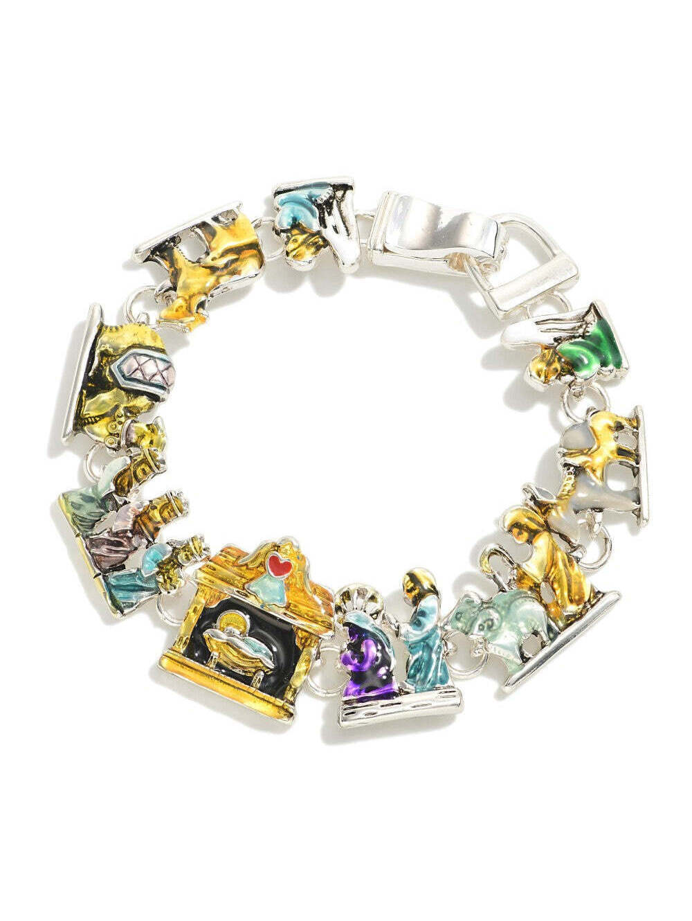 Nativity Scene Charm Bracelet Christmas Religious Holiday